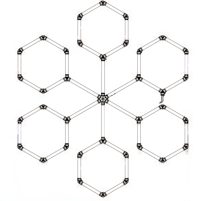 Hexagon SET Lights 6 SHAPES 306W with Accessories - image 4
