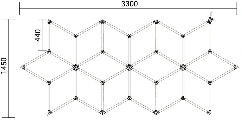 Hexagon SET Lights 16 SHAPES 294W with Accessories - product view
