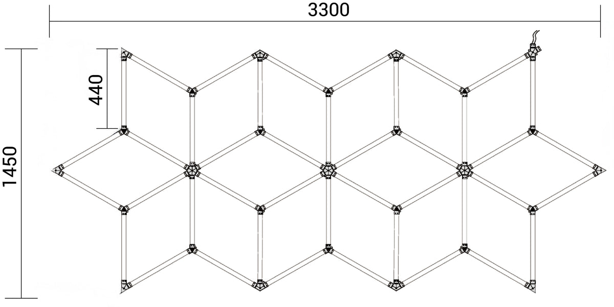 Hexagon SET Lights 16 SHAPES 294W with Accessories - product view