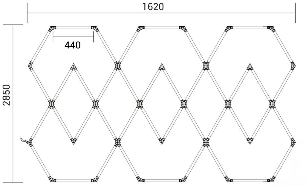 Hexagon SET Lights 11 SHAPES 428W with Accessories - product view