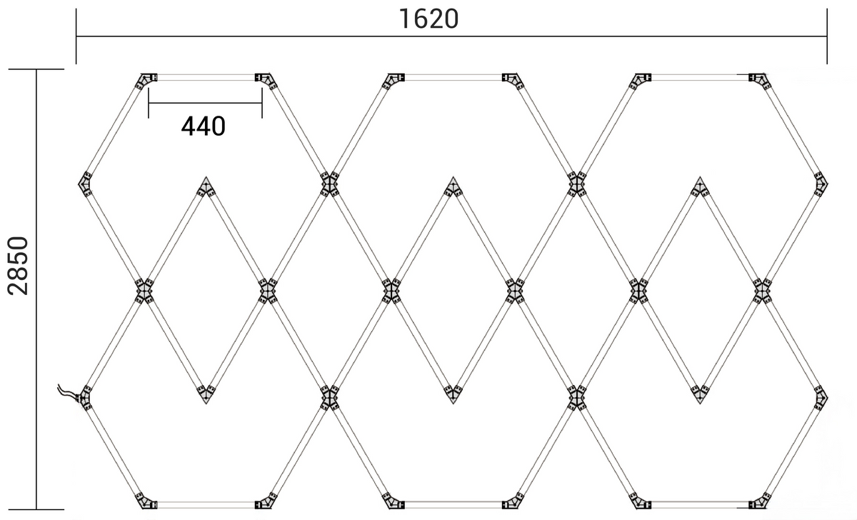 Hexagon SET Lights 11 SHAPES 428W with Accessories - product view