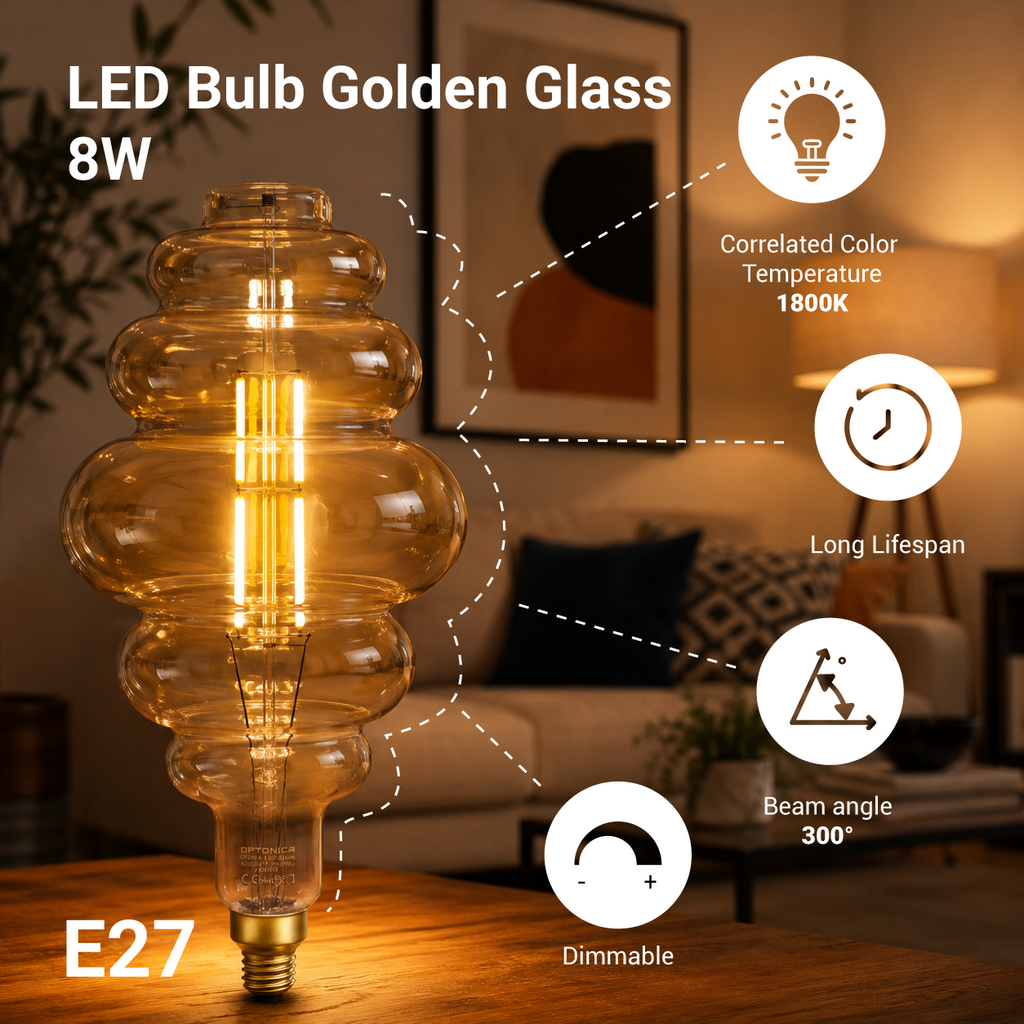 LED Bulb E27 BD200 Golden Glass Dimmable - product view