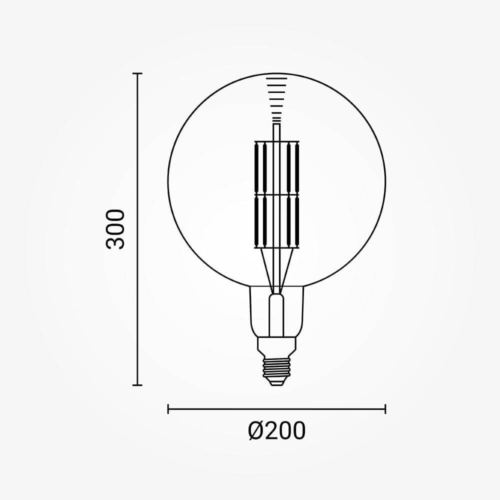 LED Bulb E27 G200 Golden Glass Dimmable - image 3