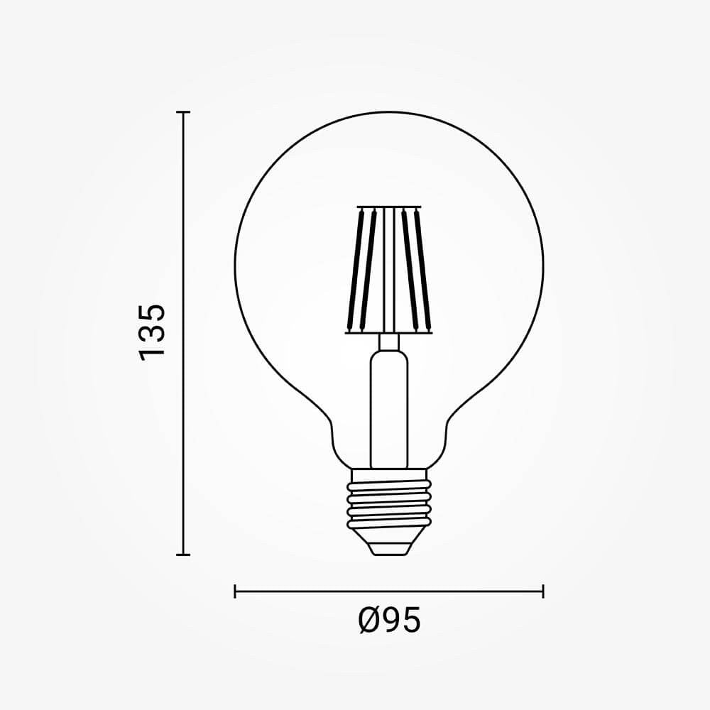 LED Bulb E27 G95 Golden Glass - image 3