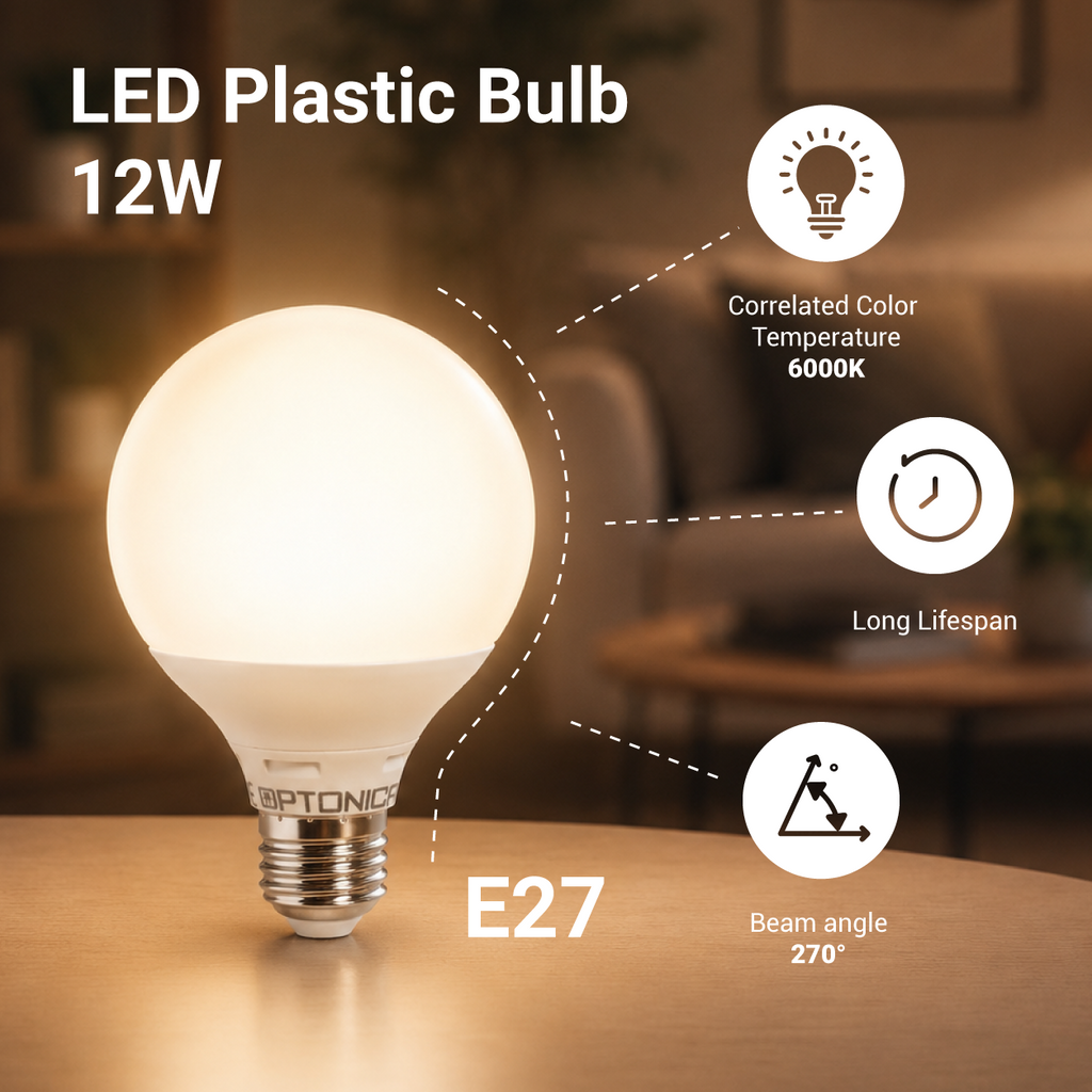 LED Plastic Bulb G95 E27 - product view