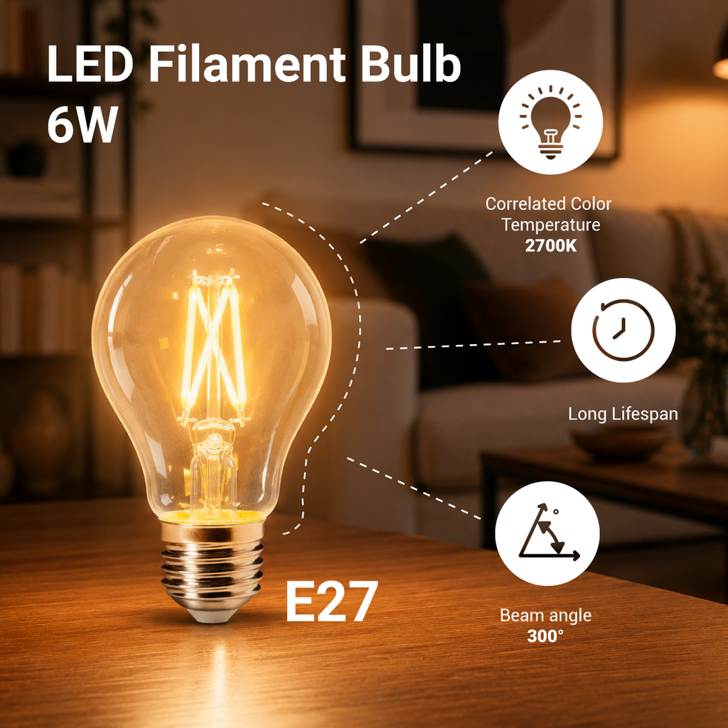 LED Filament Bulb A60 Dimmable - product view