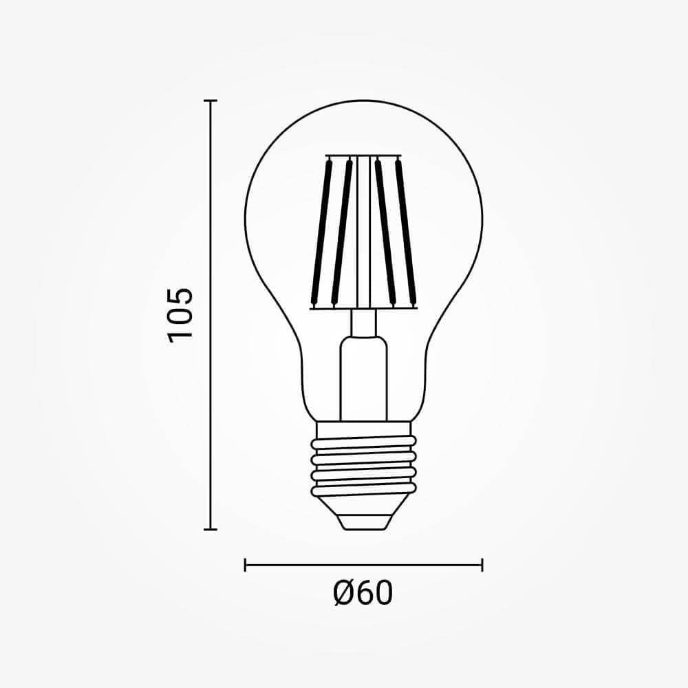 LED Bulb A60 8W Filament Clear Glass Dimmable - image 3
