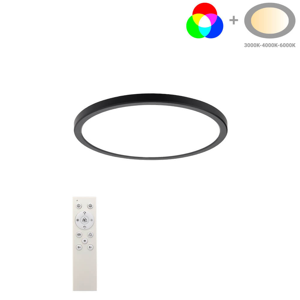 LED Ceiling Lights Black Body 18W CCT+RGB - image 4