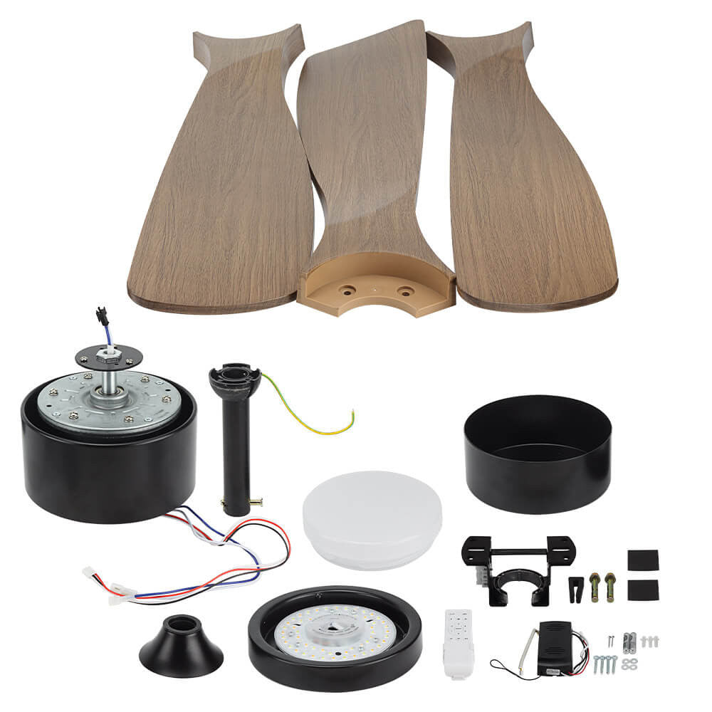 LED Fan Ceiling 18W/3CCT Black Wood + Remote Control - image 4