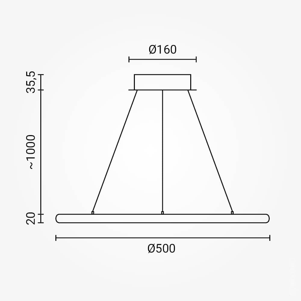 LED Pendant Lamp CCT 30W Brushed Gold Dimmable + Remote Control - image 3