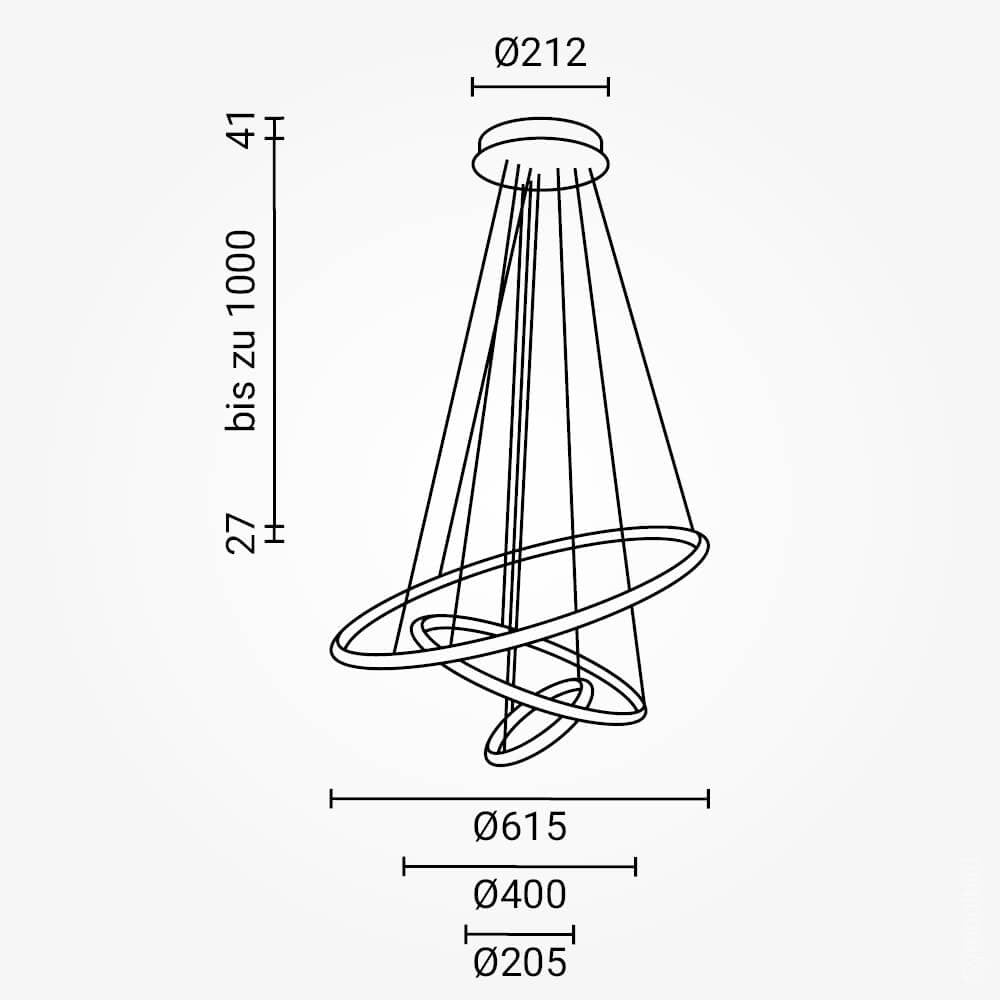 LED Pendant Lamp CCT 78W Brushed Gold Dimmable + Remote Control - image 3