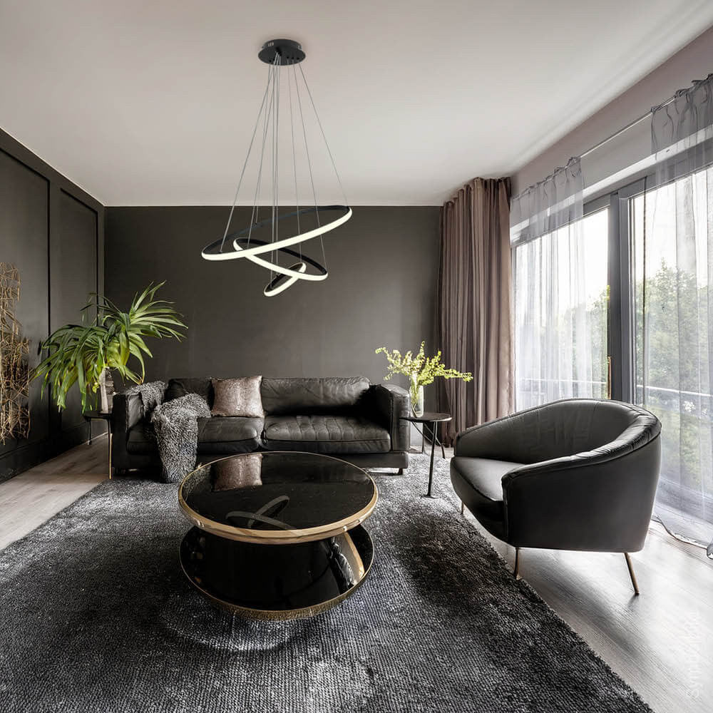 LED Pendant Lamp CCT 78W Black Dimmable + Remote Control - image 7
