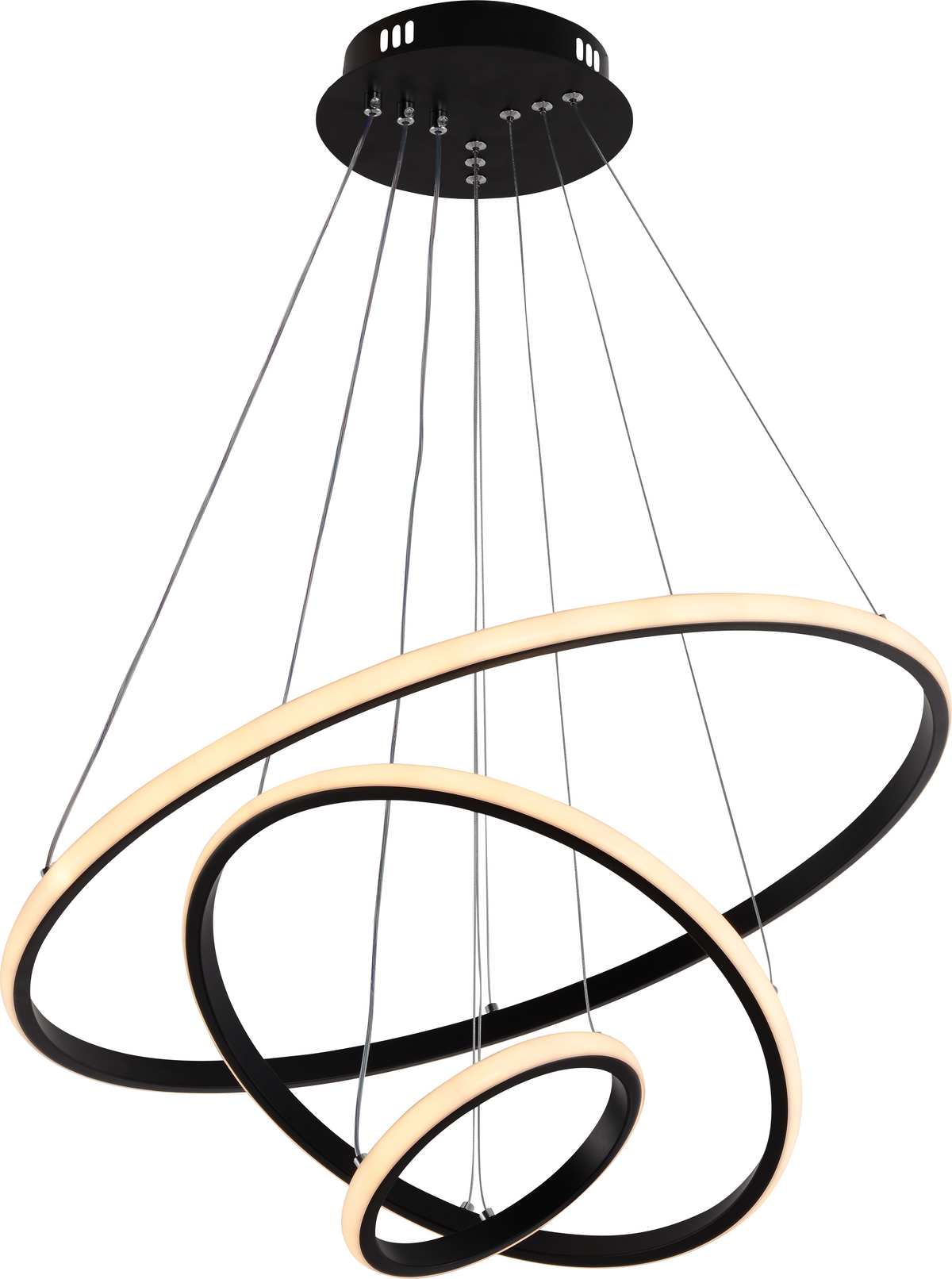 LED Pendant Lamp CCT 78W Black Dimmable + Remote Control