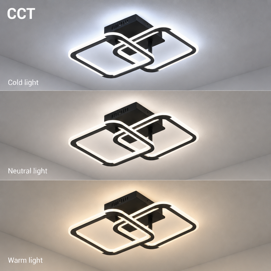 LED Ceiling Lamp CCT 30W Black Dimmable + Remote Control - image 3