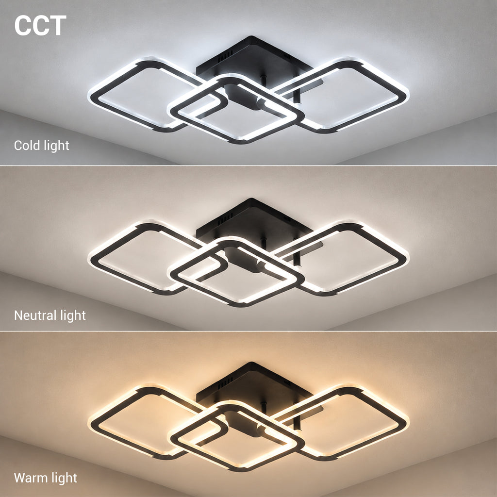 LED Ceiling Lamp CCT 45W Black Dimmable + Remote Control - image 3