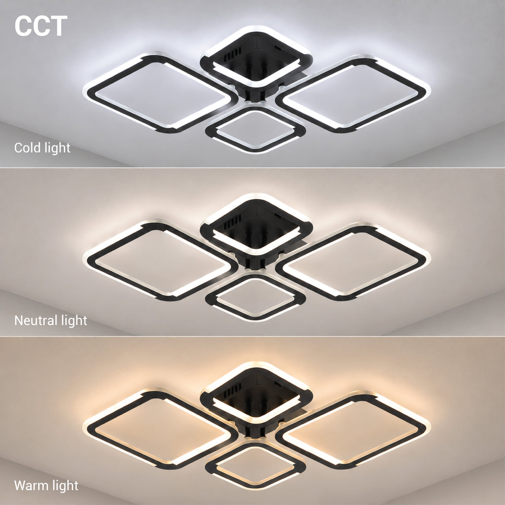 LED Ceiling Lamp CCT 50W Black Dimmable + Remote Control - image 3
