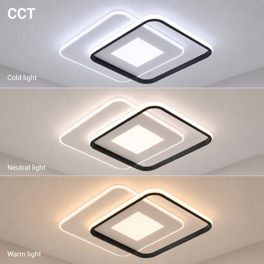 LED Ceiling Lamp CCT 60W White+Black Dimmable + Remote Control - image 3