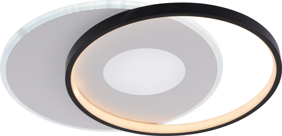 LED Ceiling Lamp CCT 54W White+Black Dimmable + Remote Control