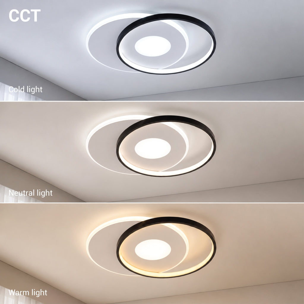 LED Ceiling Lamp CCT 54W White+Black Dimmable + Remote Control - image 3