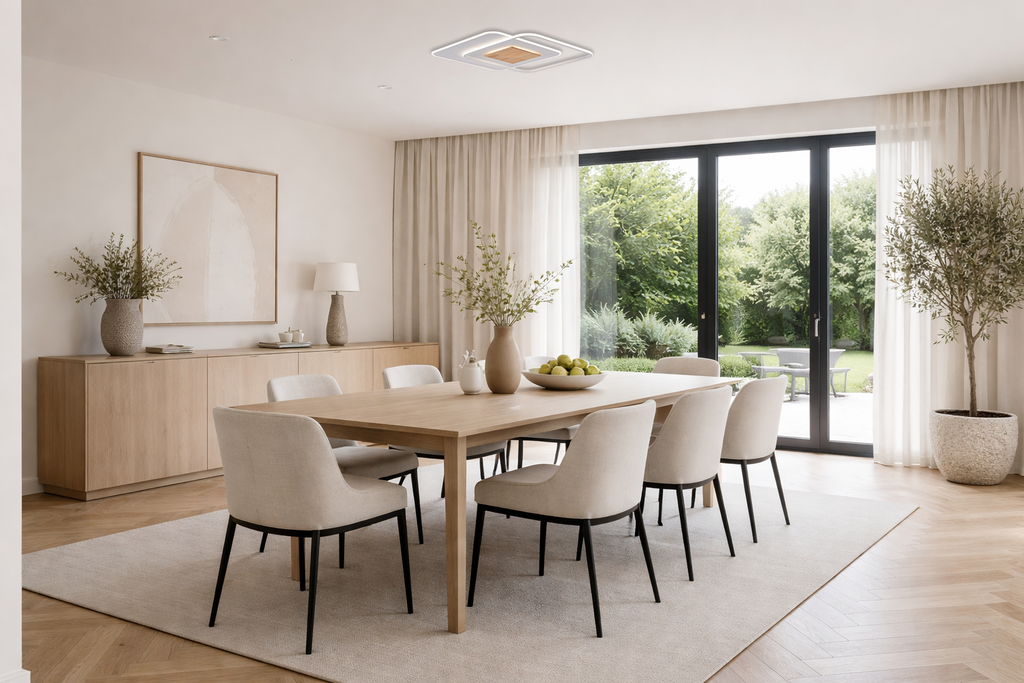 LED Ceiling Lamp CCT 60W White+Wood Dimmable + Remote Control - image 4