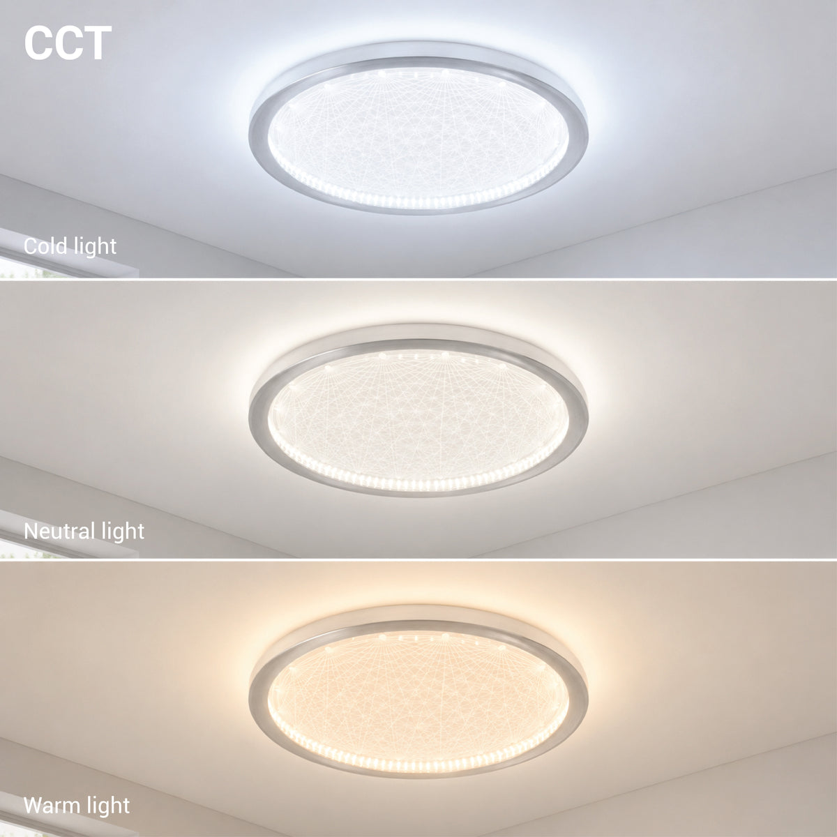 LED Ceiling Lamp CCT 42W Silver+CR Dimmable + Remote Control - image 3