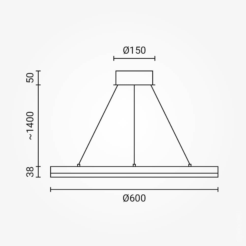 LED Pendant Lamp 22W Satin Gold - image 3