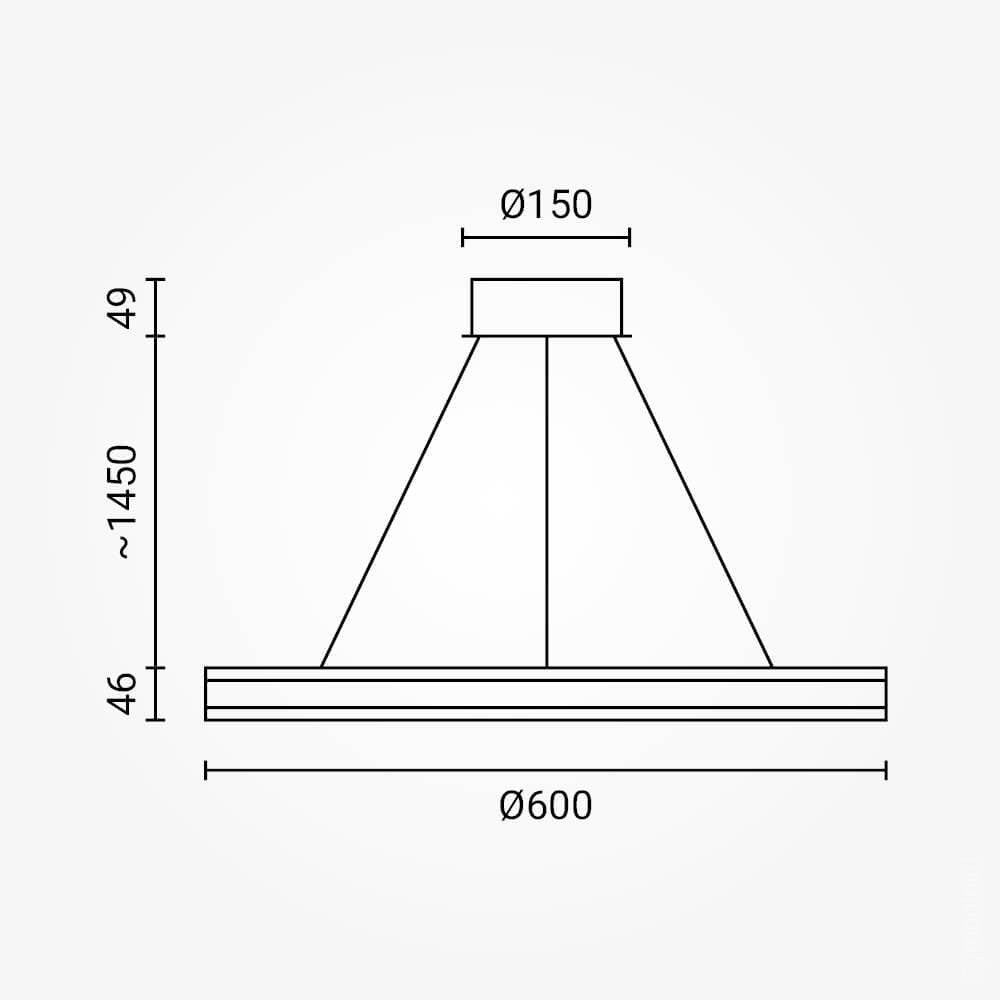 LED Pendant Lamp 36W Sand Black - image 3