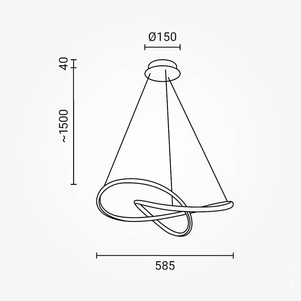 LED Pendant Lamp 30W Sand Black - image 3