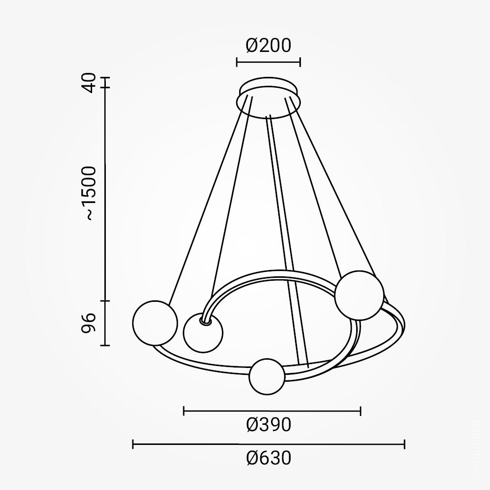 LED Pendant Lamp 36W Sand Black - image 3