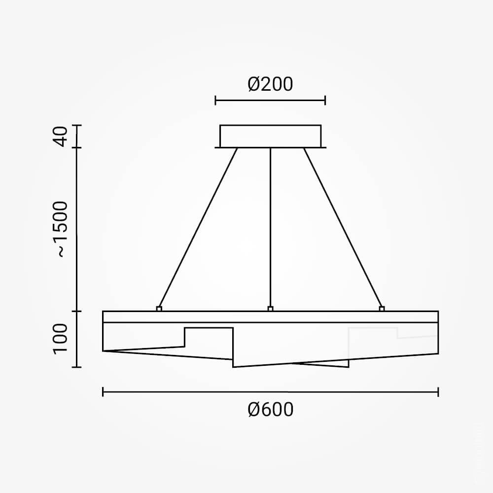 LED Pendant Lamp 23W Sand Black - image 3