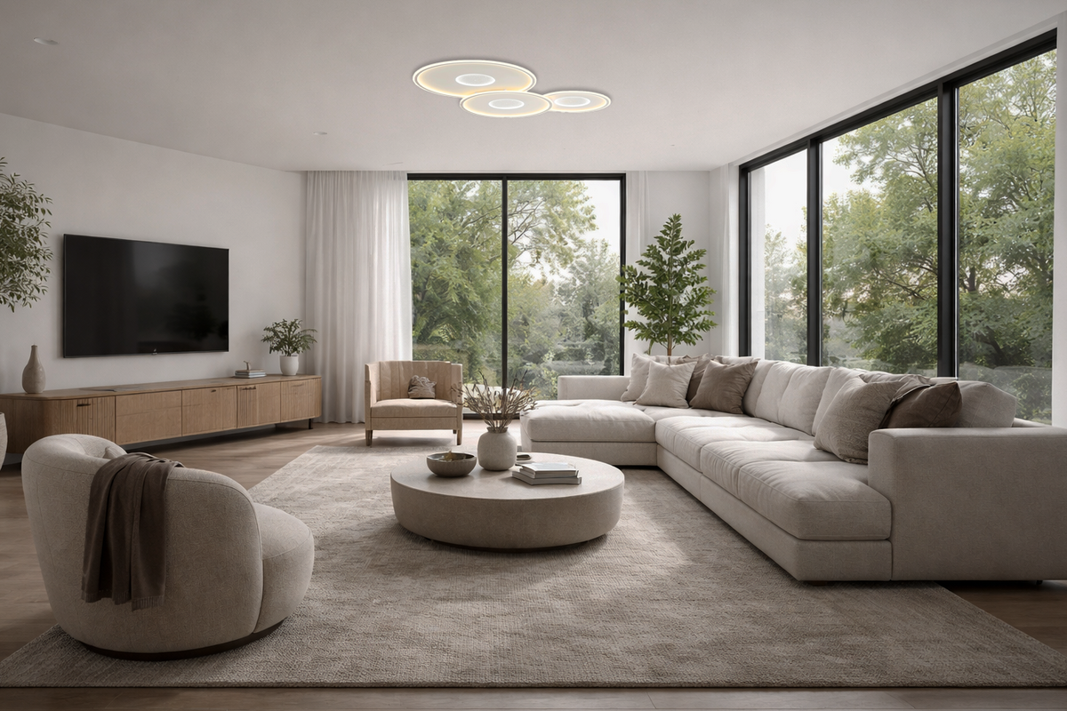 LED Ceiling Lamp 106W Sand White - product view