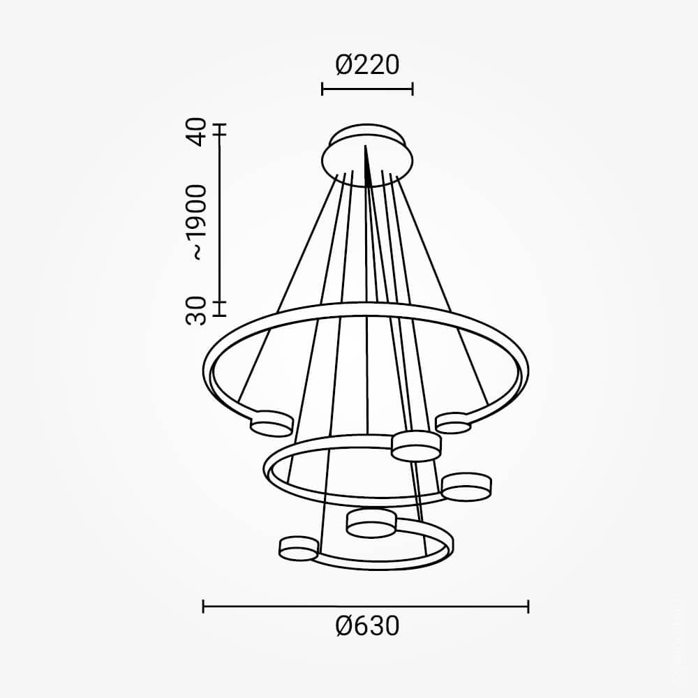 LED Pendant Lamp 40W Copper+White - image 3
