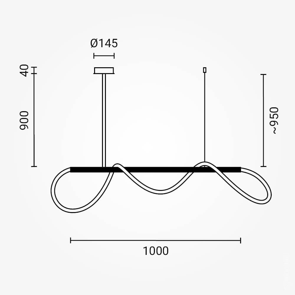 LED Pendant Lamp 36W Black - image 4