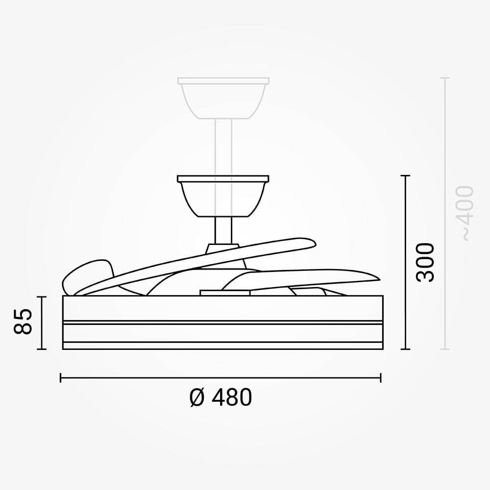 LED Fan Ceiling 36W/3CCT Black + Remote Control - image 3