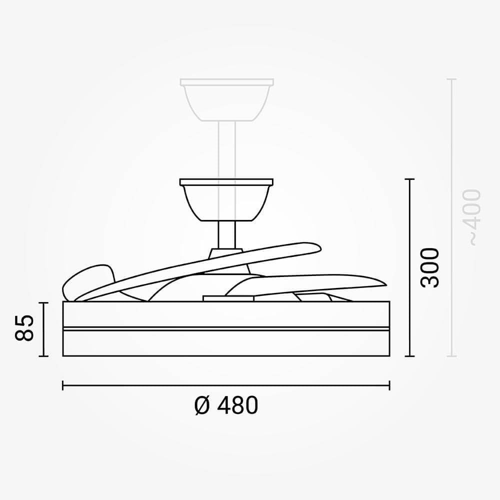 LED Fan Ceiling 36W/3CCT White + Remote Control - image 3