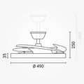 LED Fan Ceiling 36W/3CCT White Slim + Remote Control - image 3