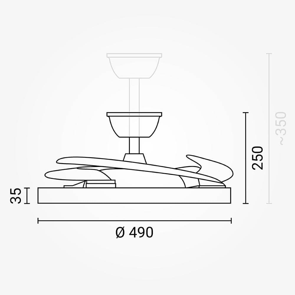 LED Fan Ceiling 36W/3CCT White Slim + Remote Control - image 3
