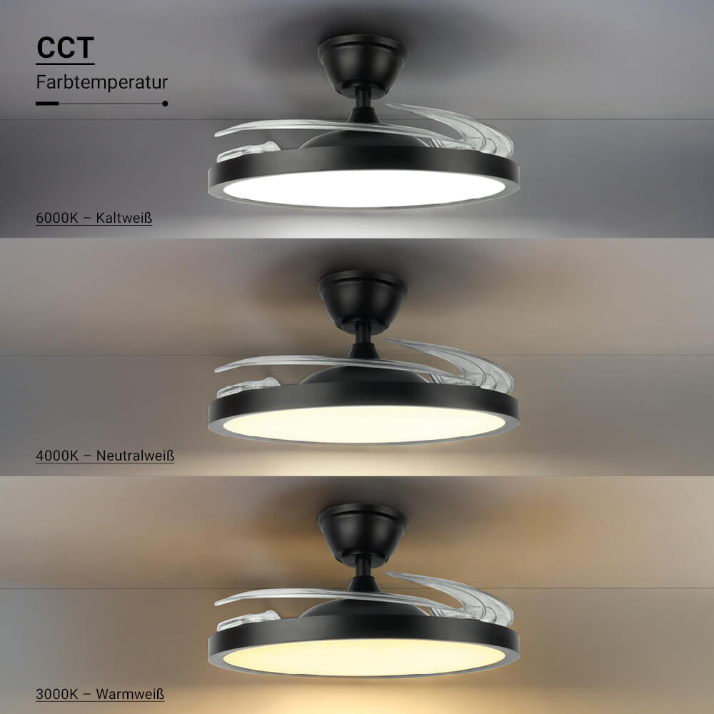 LED Fan Ceiling 36W/3CCT Black Slim + Remote Control - image 5