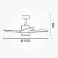 LED Fan Ceiling 18W/3CCT White Wood + Remote Control - image 3
