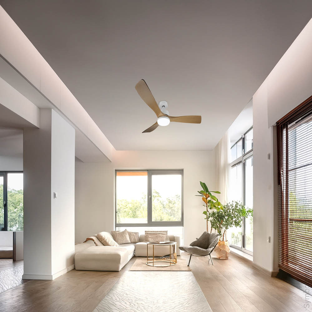 LED Fan Ceiling 18W/3CCT White Wood + Remote Control - image 6
