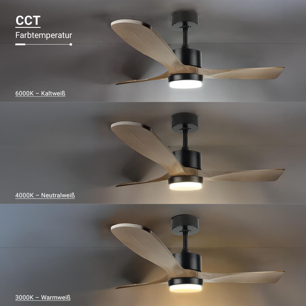 LED Fan Ceiling 18W/3CCT Black Wood + Remote Control - image 5