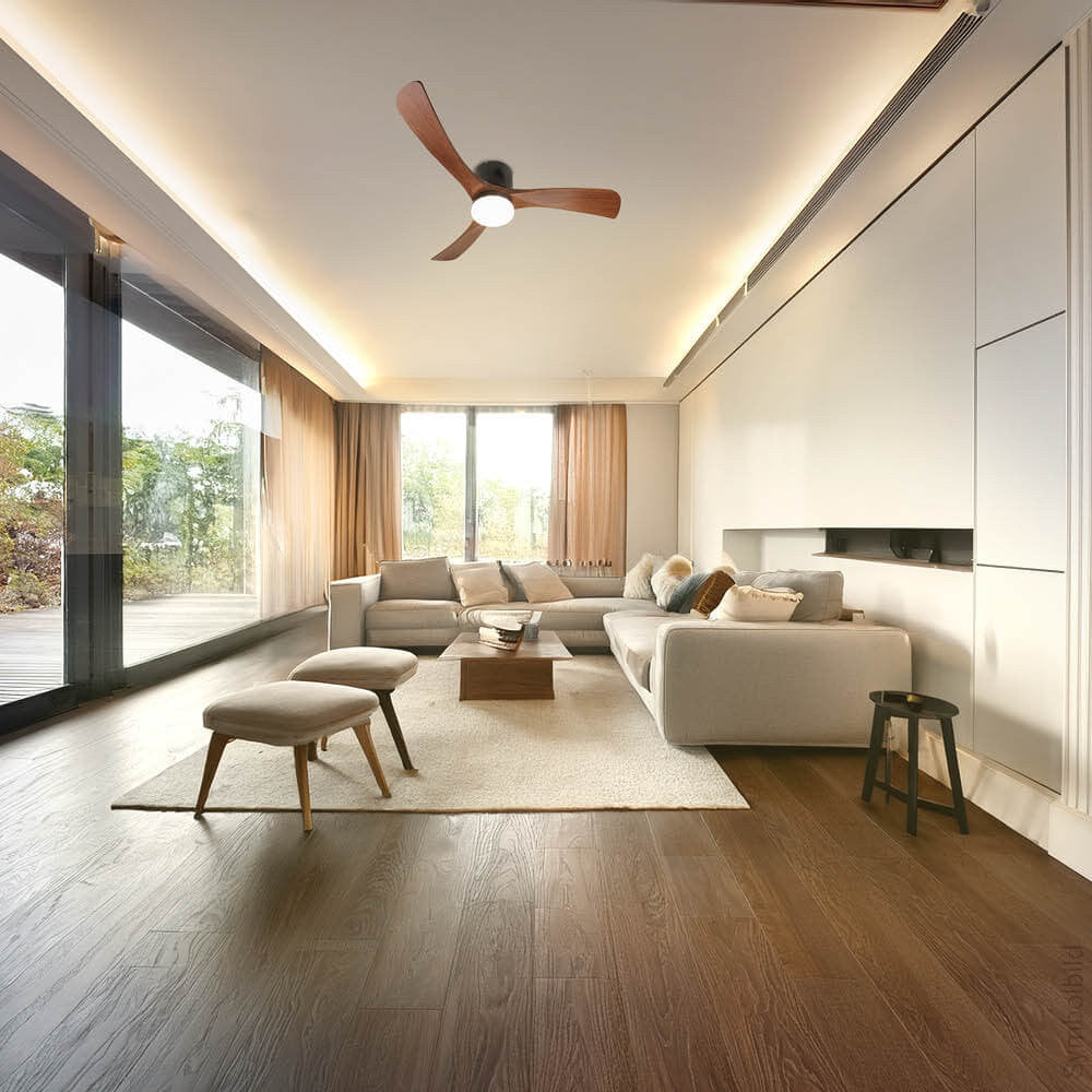 LED Fan Ceiling 18W/3CCT Black Wood + Remote Control - image 6