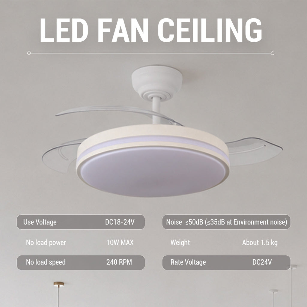 LED FAN Ceiling 30W/3CCT White Body + Remote Control - image 4