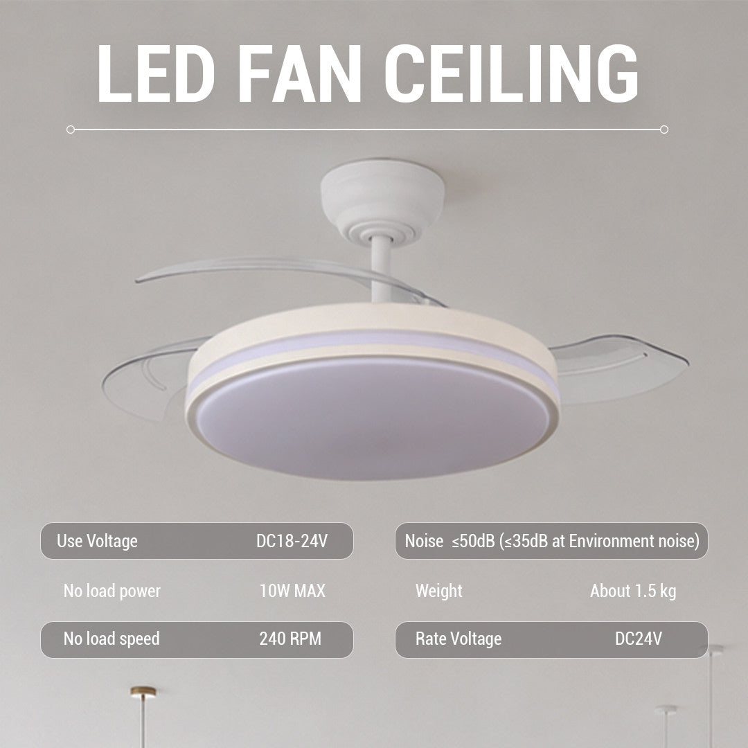 LED FAN Ceiling 30W/3CCT White Body + Remote Control - image 4