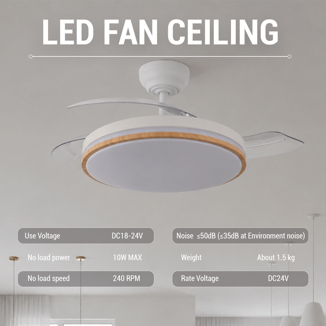 LED FAN Ceiling 30W/3CCT White/Wood + Remote Control - image 4