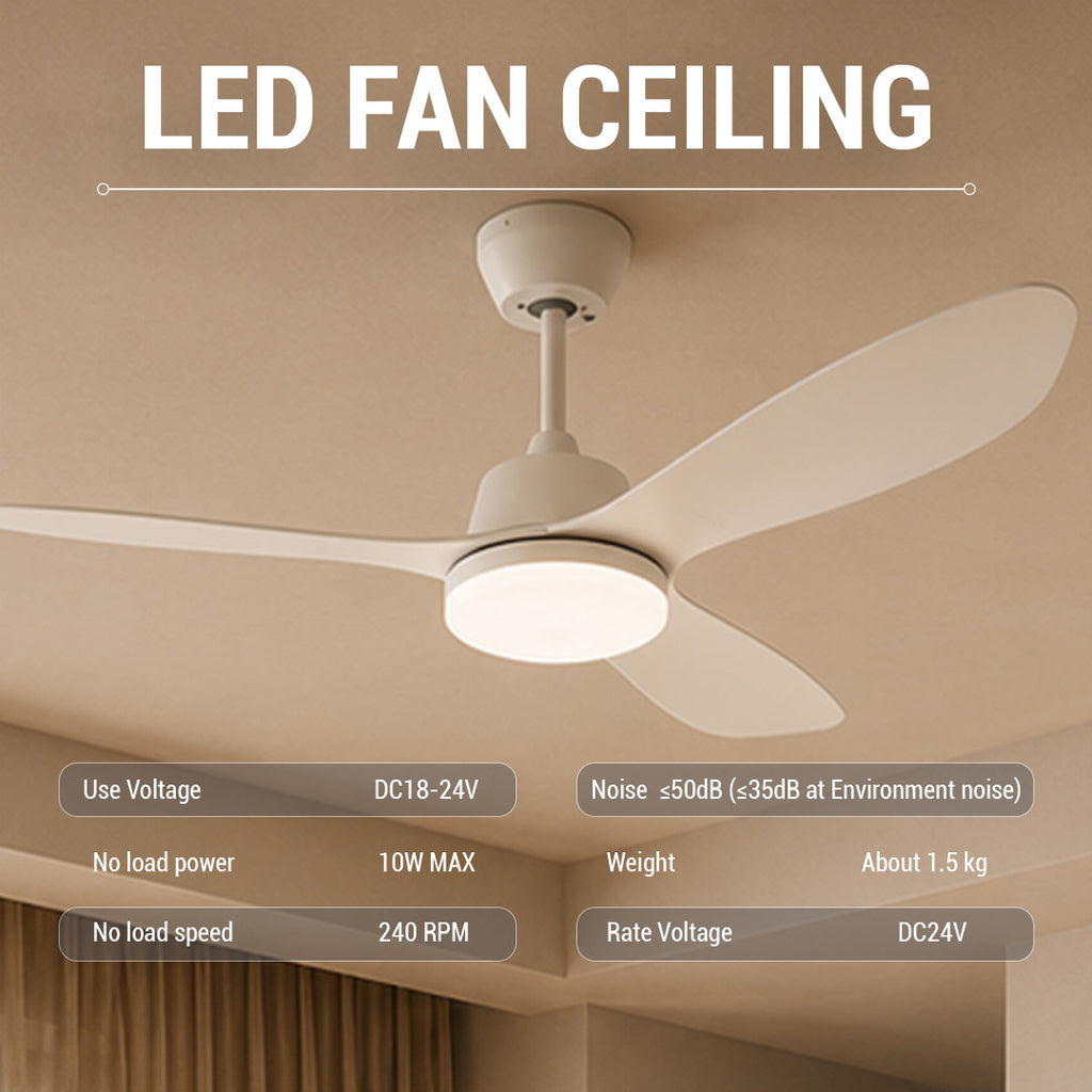 LED FAN Ceiling 18W/3CCT White Body + Remote Control - image 5
