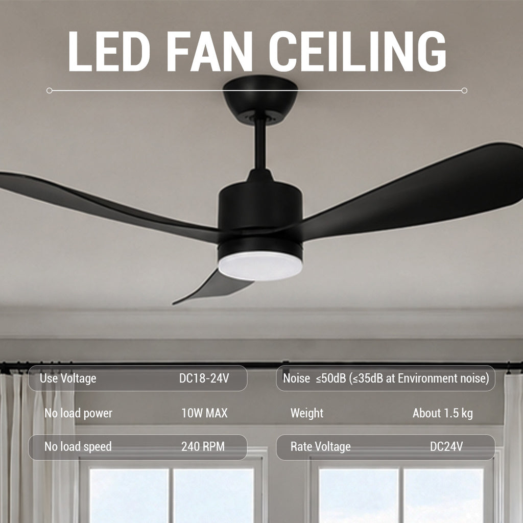 LED FAN Ceiling 18W/3CCT Black Body + Remote Control - image 4