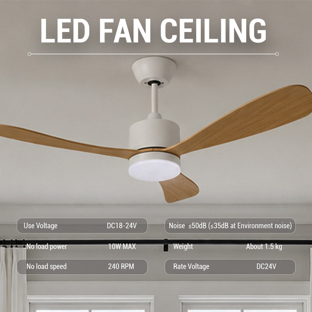 LED FAN Ceiling 18W/3CCT White/Wood + Remote Control - image 4