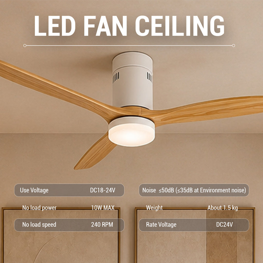 LED FAN Ceiling 18W/3CCT White/Wood + Remote Control - image 4