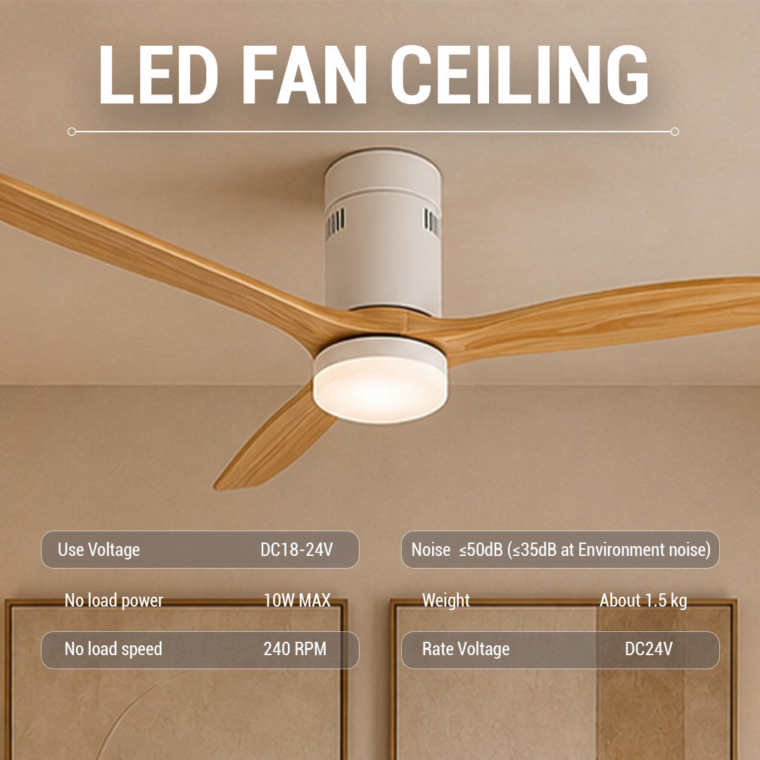 LED FAN Ceiling 18W/3CCT White/Wood + Remote Control - image 4